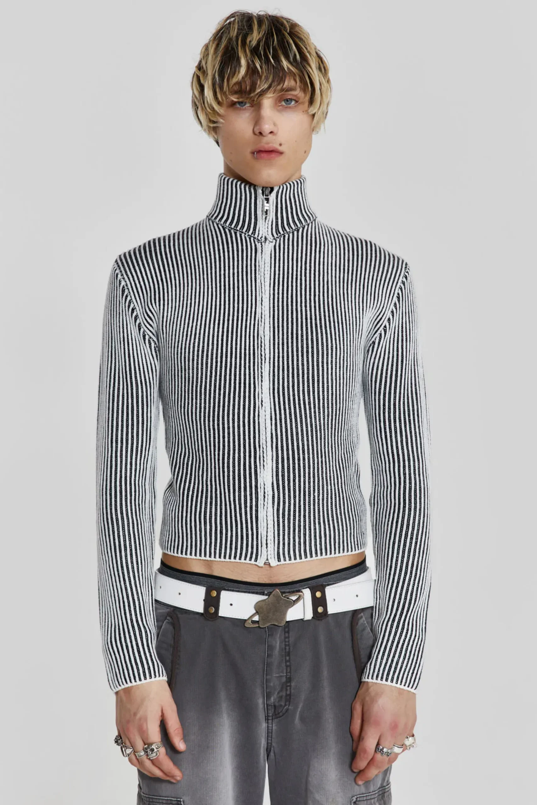 Cheap Jaded London Shadow White Lucid Knit Track Top