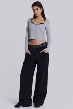Hot Jaded London Solid Black Colossus Jeans
