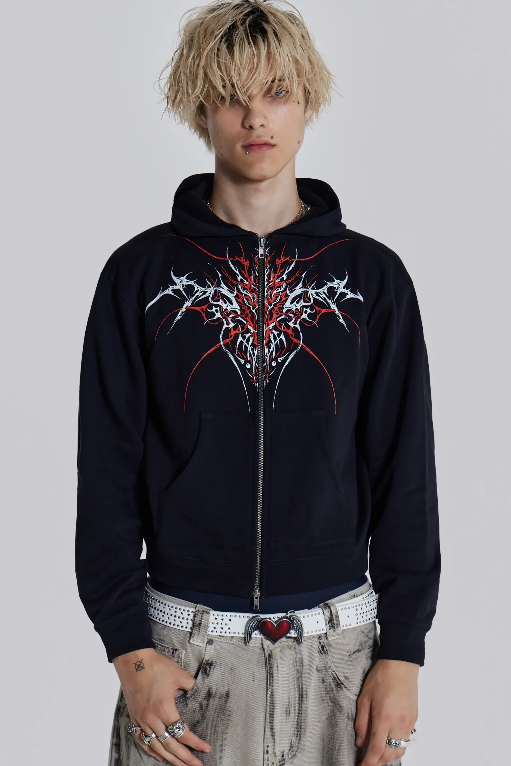 Shop Jaded London Thorn Zip Hoodie