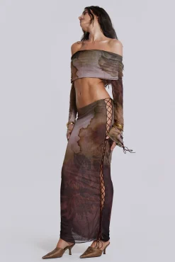 Sale Jaded London Valerie Lace Up Maxi Skirt