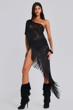 Hot Jaded London Vivienne Lace Fringe Dress