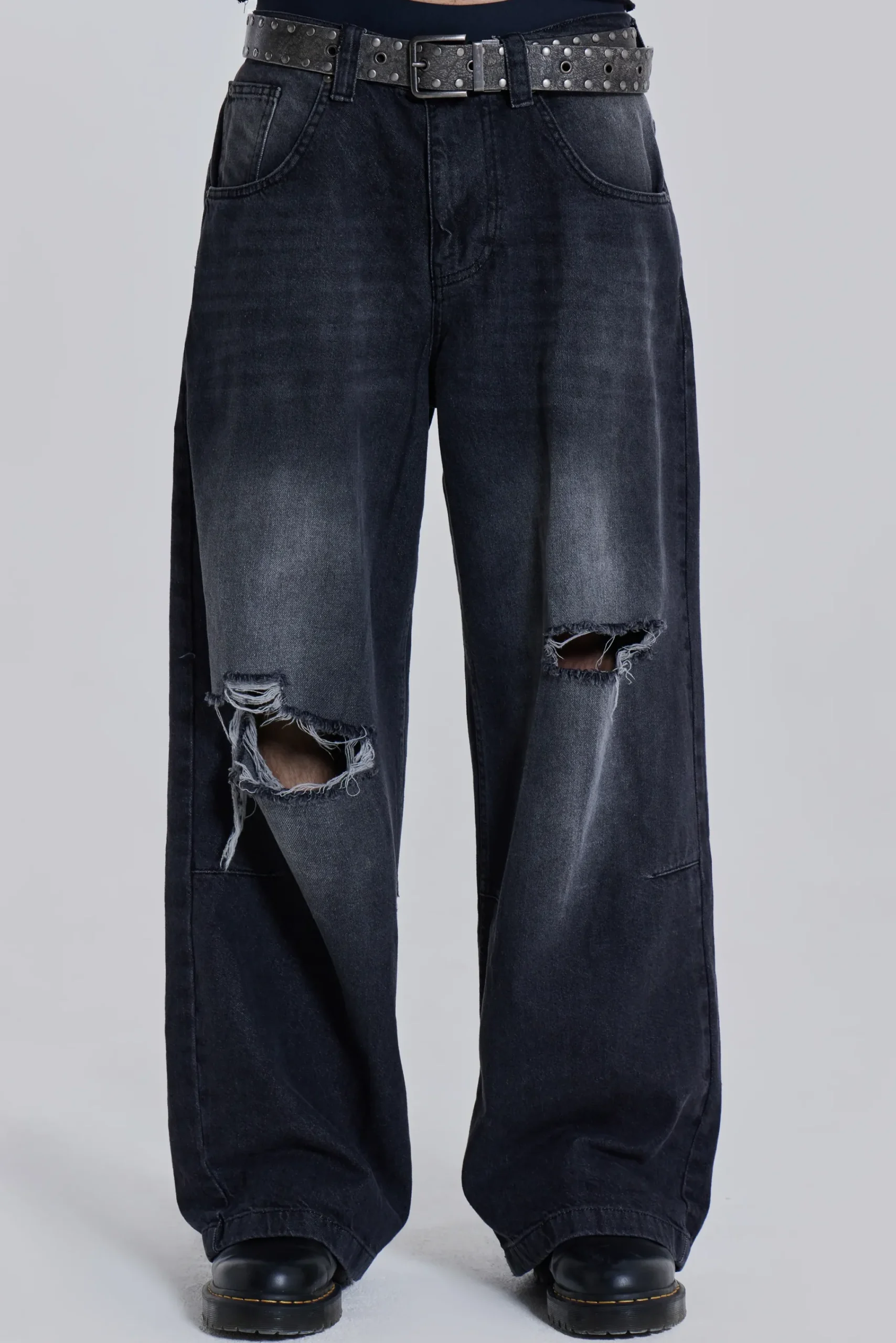 Best Jaded London Washed Black Busted Colossus Baggy Jeans