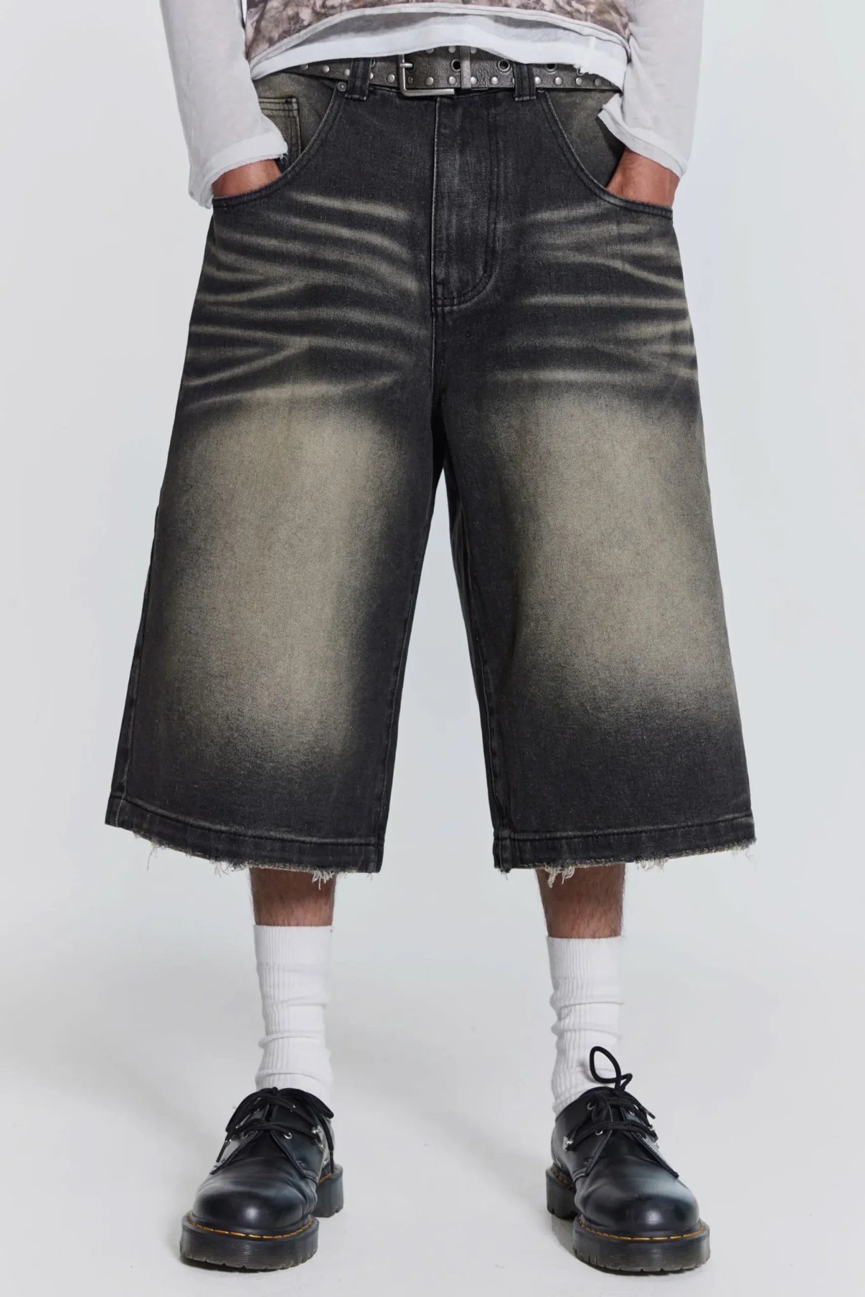 Sale Jaded London Washed Black Colossus Jorts