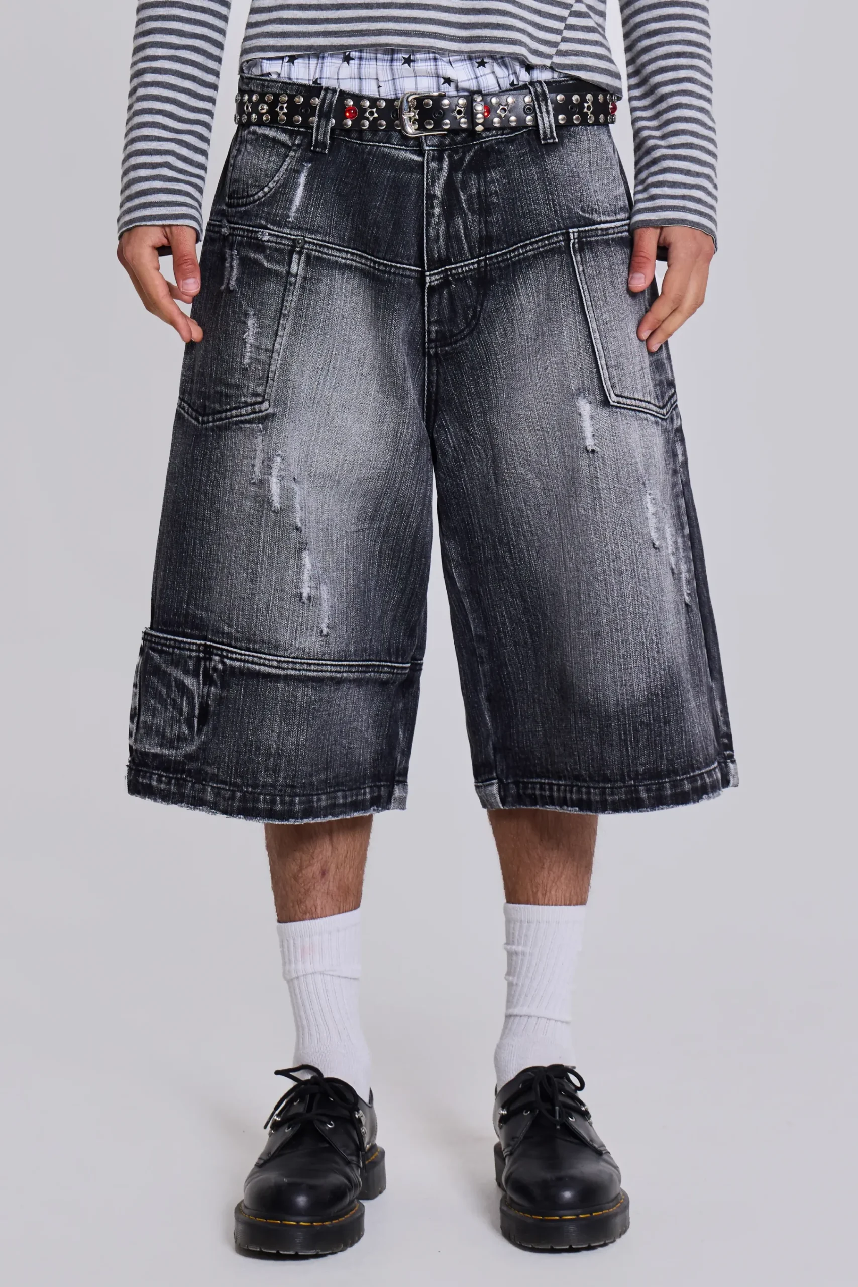 Fashion Jaded London Washed Black Mason Jorts