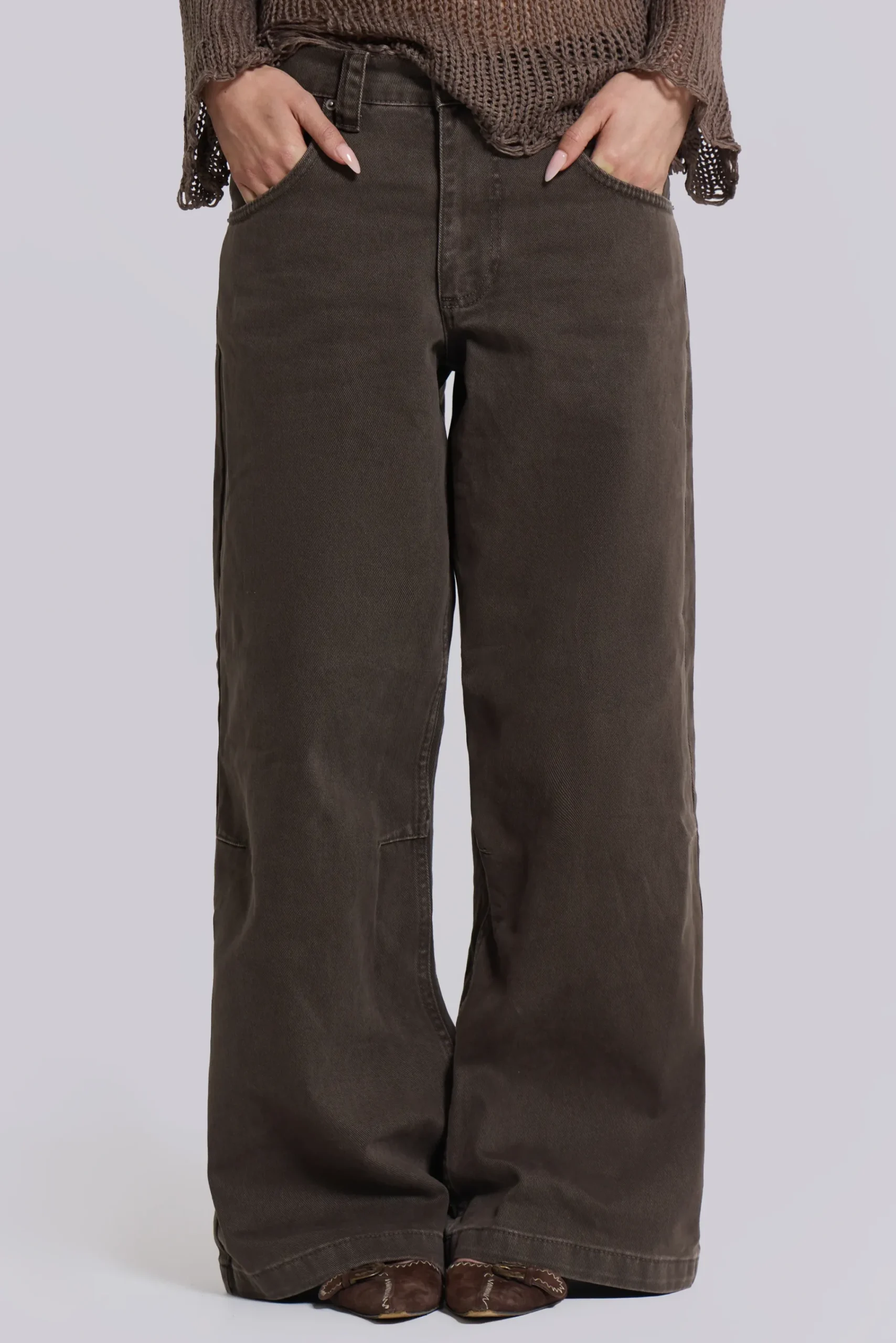 Best Sale Jaded London Washed Brown Colossus Jeans