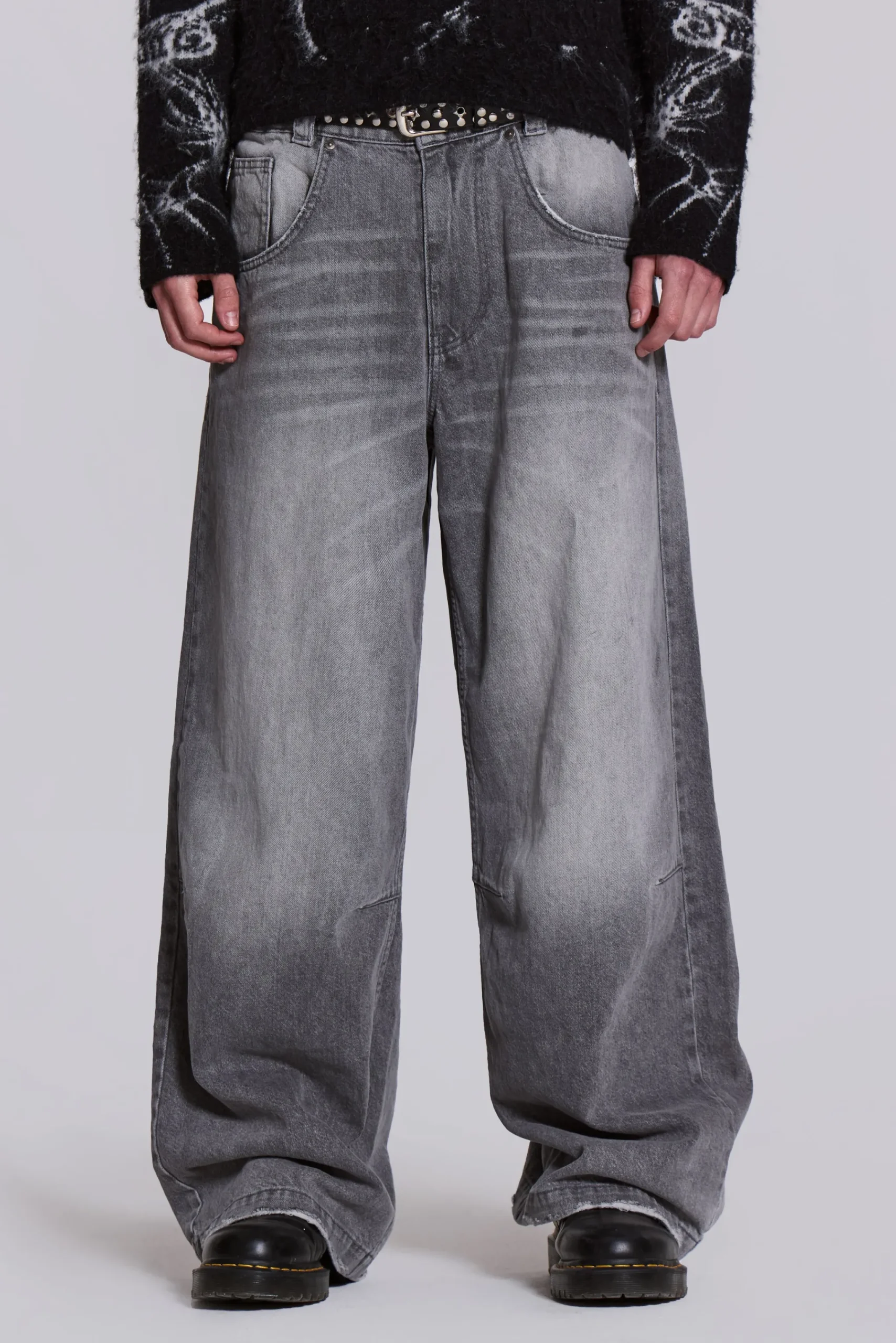 Online Jaded London Washed Grey Colossus Jeans