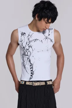 Store Jaded London White Astora Rib Vest
