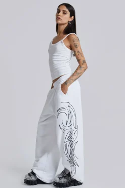 Shop Jaded London White Baggy Blade Joggers