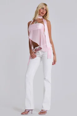 Sale Jaded London White Pinstripe Thirteen Jeans
